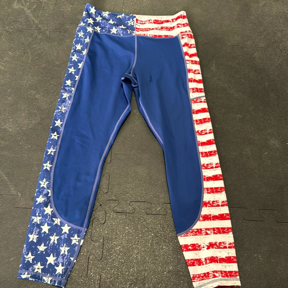 USA patriotic leggings- curves and combat boots